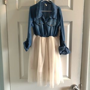 Boutique Denim and Tulle Dress